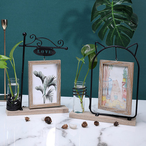 Marcos de Fotos de Madera 4x6 para Navidad, con Plantas, con Florero de Vidrio, Decorativos, Hidropónicos, para Regalos, Dropshipping - Product Image 6