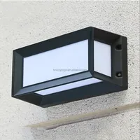 Appliques murales d'extérieur modernes 12W IP65 LED 6000K, forme carrée, base PC, dimmables, tension 12V, pour jardin