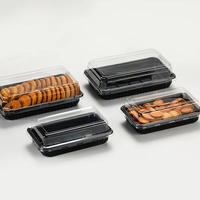 Vente en gros Boîte d'emballage transparente en plastique PET pour macaron et biscuits avec 6 compartiments et couvercle pour le stockage des sandwichs et desserts