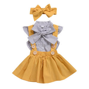 Conjunto de Tres Piezas para Niñas, con Tirantes y Estampado de Lunares, Manga Larga y Corta, Venta al por Mayor, Ropa Infantil, Estilo Personalizado - Product Image 6