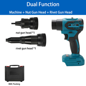 <span class=keywords><strong>Pistola</strong></span> Remachadora Sin Escobillas a Batería de Doble Función 2.4-5 mm Totalmente Automática Inalámbrica Remachadora de Tracción M3-M12 <span class=keywords><strong>Pistola</strong></span> para <span class=keywords><strong>Tuercas</strong></span> <span class=keywords><strong>Eléctrica</strong></span> de Litio - Product Image 2