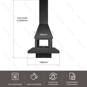 CRUISE Villa moderne intérieur électronique charbon de bois/éthanol/bois/atomisation poêle chauffage domestique 900mm flottant suspendu Globe - Product Image 4