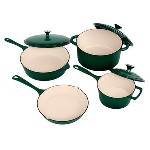 Juego de 4 Piezas de Utensilios de Cocina de Hierro Fundido Esmaltado, Olla Holandesa con Tapa, Juego de <span class=keywords><strong>Ollas</strong></span> y Sartenes Antiadherentes, Libres de PFOA y PFOS - Product Image 5