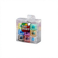 Boutons en PVC haute transparence, jouet anti-stress mignon, porte-clés clavier, 4 touches droites, emballage personnalisé disponible