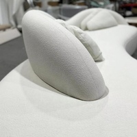 Canapé modulable de grande taille personnalisé et incurvé canapé d'angle de salon en tissu Teddy blanc