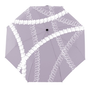 Wholesale Custom Fully <b>Automatic</b> Anti-Ultraviolet Polyester Three-Folding Travel <b>Umbrella</b> Windproof Hawaii Fashion Puakenikeni - Product Image 1