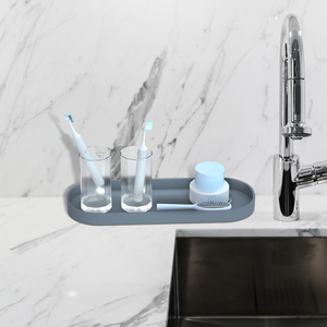 منفذ المصنع ، أسود غير لامع منظم كونترتوب مستحضرات التجميل طبق مجوهرات بيضاوي صينية زينة سوداء - Product Image 4