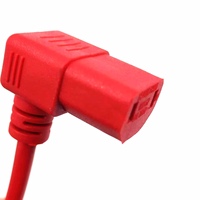 Câble d'extension d'alimentation CA avec fiche Schuko CEE7/17 à 2 broches de couleur rouge et fiche IEC C17 à angle de 90 degrés pour équipement électrique