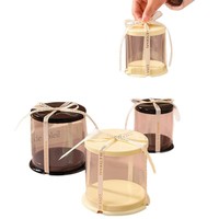 Boîte cadeau de Noël, boîte à gâteau, gobelets en papier transparents de 2, 3 et 4 pouces, emballages pour pâtisseries françaises, boîtes à desserts personnalisables