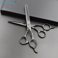 Kit d'amincissement de coupe de cheveux de Salon de Offre Spéciale ensemble de ciseaux de coiffure de cisailles noires populaires professionnelles