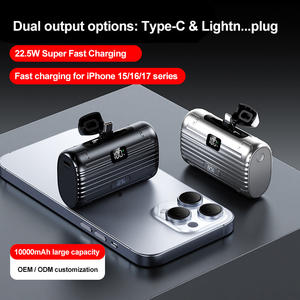 Nieuwe <span class=keywords><strong>2026</strong></span> Mini Powerbank Batterijpakket Snelladen PD 22.5W 20W Draadloos Opladen Kleine <span class=keywords><strong>Capsule</strong></span> 10000mah met Dubbele Stekker - Product Image 2