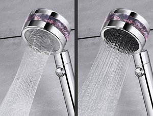 หัวฝักบัวแบบหมุนเทอร์โบชาร์จไฟใบพัดดีไซน์ทันสมัยหัวฝักบัวแบบหมุนหัวพัดลมเทอร์โบสีขาวชุบโครเมียมสวิตช์เ<span class=keywords><strong>ปิด</strong></span>/<span class=keywords><strong>ปิด</strong></span> - Product Image 2