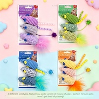 Set Mainan Kucing Boneka Tikus Simulasi dengan Catnip untuk Hiburan Mandiri, Mengatasi Kebosanan, dan Mengasah Gigi Anak Kucing