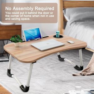Table pliante pour ordinateur portable, support portable pour lit, canapé, fauteuil, avec porte-gobelet pour travailler - Product Image 4