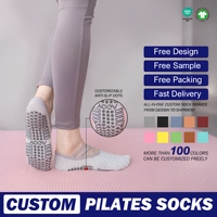 Sports Yoga & Pilates Chaussettes respirantes en coton Lacets entrecroisés Conception de jambes courtes antidérapantes Propriétés absorbant la sueur Fond de logo