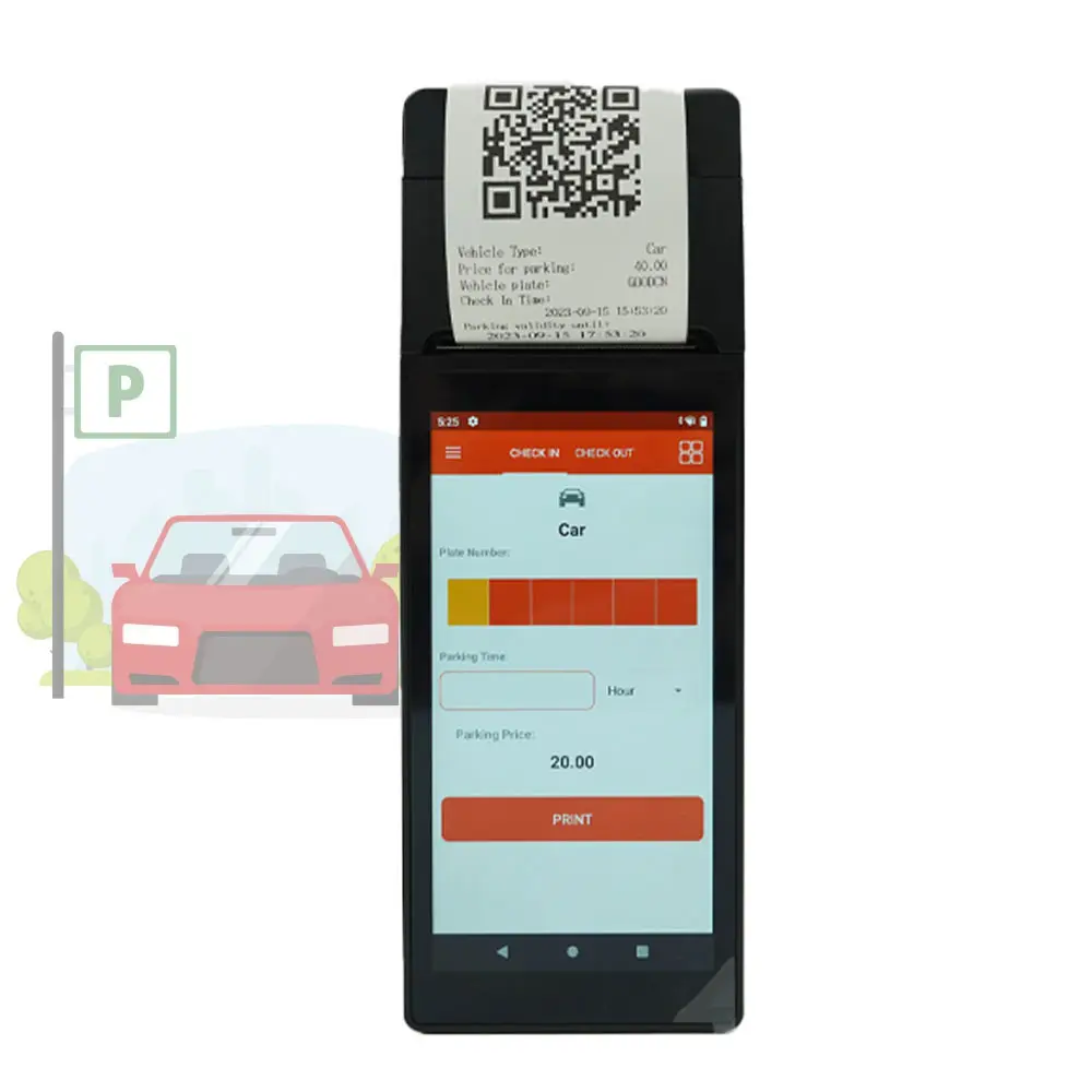 4G NFC Handheld Android Tudo em Um Carro Estacionamento Ticket Management Terminal Pos Machine Point of Sale Systems
