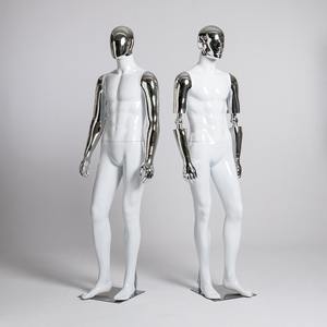 Maniquí Masculino Cromado Plateado <span class=keywords><strong>de</strong></span> Cuerpo Completo, Soporte <span class=keywords><strong>de</strong></span> Exhibición Realista <span class=keywords><strong>para</strong></span> Escaparate <span class=keywords><strong>de</strong></span> Tienda <span class=keywords><strong>de</strong></span> <span class=keywords><strong>Ropa</strong></span> <span class=keywords><strong>de</strong></span> <span class=keywords><strong>Hombre</strong></span> - Product Image 4