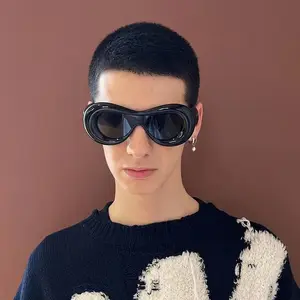 Toptan şeker renk sevimli kız açık parti kişilik çerçeve gözlük moda Y2K güneş gözlüğü