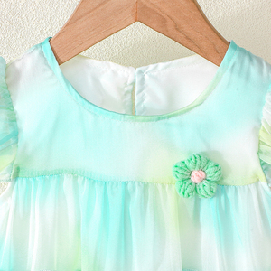 ชุดเดรสเด็กผู้หญิงแขนบานลายดอกไม้ลูกไม้สไตล์หวาน ระบายอากาศได้ดี ผ้าเนื้อนุ่ม สวยสง่า เหมาะสำหรับใส่ทุกวัน - Product Image 3