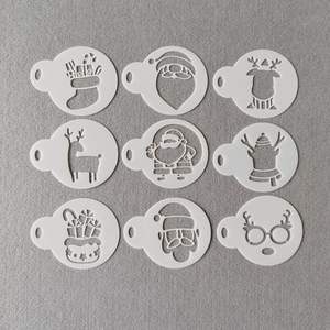 Pochoir à café personnalisé, outil d'art du café, plastique pp de qualité alimentaire, modèle réutilisable, pochoirs à café pour la décoration du cappuccino - Product Image 4