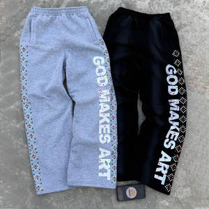 Pantalons de survêtement pour hommes Jogging en molleton Coupe ample Couleur et taille personnalisées Jambes larges Service OEM Logo personnalisé XL à prix de gros - Product Image 1