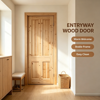 Warm Farmhouse Solid Fir Solid Wood Room Door Natural Fir Timber Door for Family Courtyard