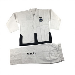Vêtements de Taekwondo ITF en gros, uniforme de Taekwondo professionnel avec logo personnalisé, <span class=keywords><strong>ceinture</strong></span> <span class=keywords><strong>noire</strong></span>, costume de maître 4-6 <span class=keywords><strong>dan</strong></span> - Product Image 2