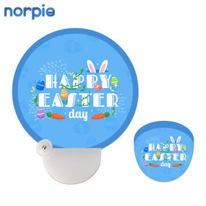 Süblimasyon yelpaze yuvarlak uçan disk beyaz kenar süblimasyon boş katlanabilir <span class=keywords><strong>Fan</strong></span> plastik saplı - Product Image 1