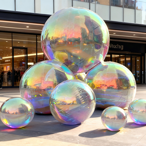 Globo Espejo Gigante Colgante Reflectante y Colorido, Esfera Inflable Personalizada en Forma de Corazón para el Día de San Valentín - Product Image 3