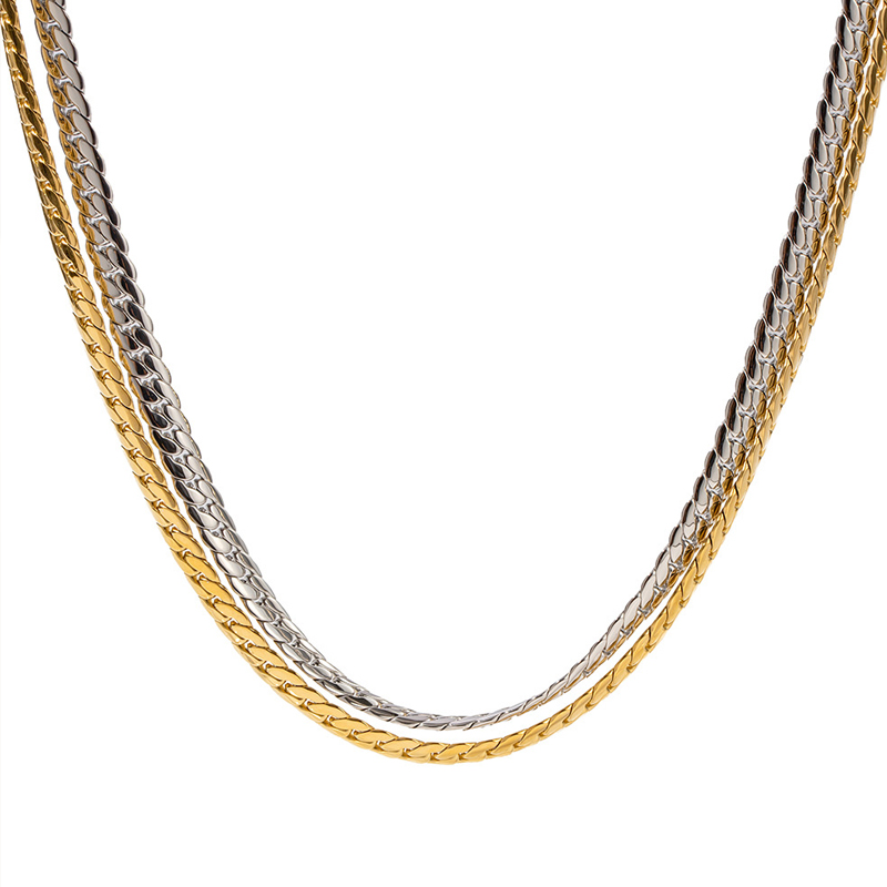 18K PVD Gold Plated Curb Chain Necklace - Waterproof & Stylish