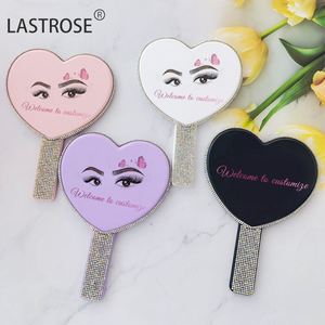 Wholesale Private logo Heart Shape Hand Held Makeup <b>Mirrors</b> Single Side Luxury Handheld Cosmetic <b>Mirror</b> - Product Image 5