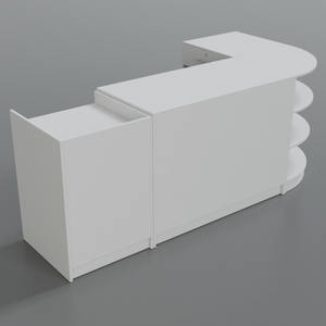 Mostrador de Caja Moderno y Duradero de Melamina MDF Blanco Personalizado para Supermercado con 3 Cerraduras - Product Image 2