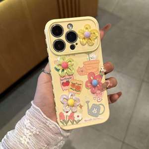 เคสโทรศัพท์ลายดอกไม้ 3 มิติ แฟชั่นสำหรับ iPhone 17 Air 16 15 14 13 Pro Max ลายหมีรักสวน ดีไซน์ดั้งเดิม IMD DIY ฝาหลังแบบแปลงร่างได้ - Product Image 5