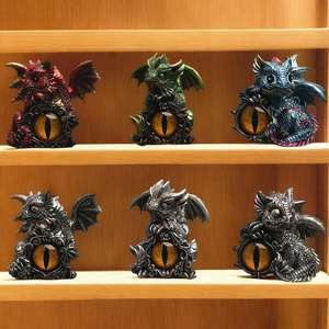 Adorno de dragón creativo DRB005 Retro Cyclopia, adorno de resina, decoración de dragón de escritorio europeo - Product Image 3