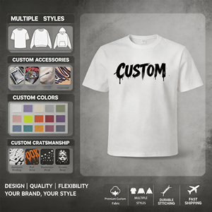T-shirt in cotone personalizzabile con logo fai da te, vestibilità ampia, 260 GSM, estiva, da uomo - Product Image 1