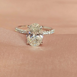 2 Carat Oval Lab Grown Diamond Engagement <b>Ring</b> Solid 14K Gold <b>Thin</b> Band Minimalist Solitaire Bridal Wedding for Certified VVS-VS - Product Image 6