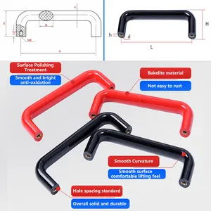 M8 bachelite ovale a forma di U porta maniglia nera maniglia di trazione resistenza agli agenti atmosferici resina fenolica 120mm industriale libera