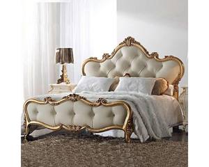 Mueble de dormitorio clásico de madera rosa con tapicería, cama <span class=keywords><strong>King</strong></span> Size con cabecero tallado - Product Image 2