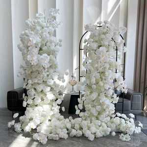 Rangée de fleurs artificielles rose, cerisier, hortensia pour toile de fond de mariage, décoration de scène et ornement de sol - Product Image 5