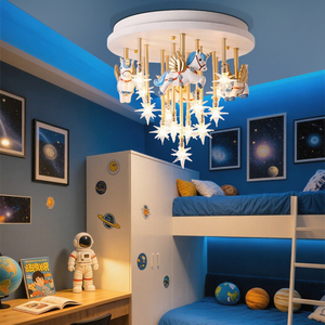 Rosa bianco Starlight principe azzurro LED plafoniera 40CM 48W 3CCT dimmerabile camera dei bambini camera da letto dei bambini plafoniera - Product Image 4