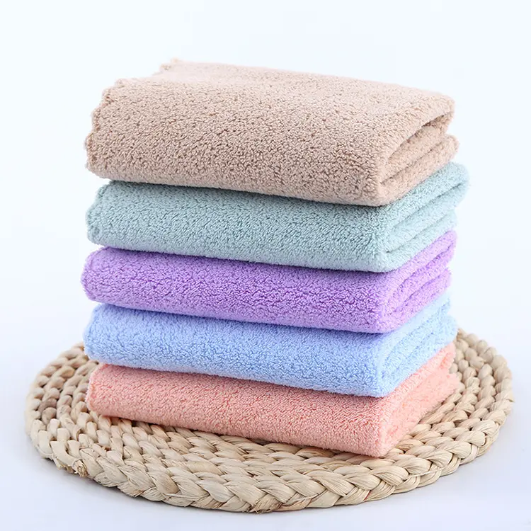 Wholesale coral fleece face towel custom logo soft microfiber towel sets hotel luxury coral fleece towel