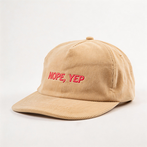 Gorra de Béisbol de 5 Paneles, de Corduroy, Sin Estructura, de Buena Calidad, con Logotipo Bordado, Hebilla Metálica, de Algodón - Product Image 4