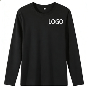 T-shirt a Maniche Lunghe da <span class=keywords><strong>Uomo</strong></span> in <span class=keywords><strong>Cotone</strong></span> Traspirante, Leggera, ad Asciugatura Rapida, Tinta Unita, con Logo Personalizzato di Alta Qualità - Product Image 1