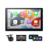 Caméra de tableau de bord sans fil 2.5/4K 9 "Portable Carplay Android Auto Stereo 1080p Caméra de recul GPS Navi Mirror Link Voice Car Black Box