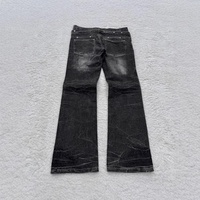 Jeans délavés Y2K, style gothique rétro, micro-évasés, à double taille, avec lacets, pantalon pour hommes et femmes, streetwear, design de haute qualité, pantalon tendance