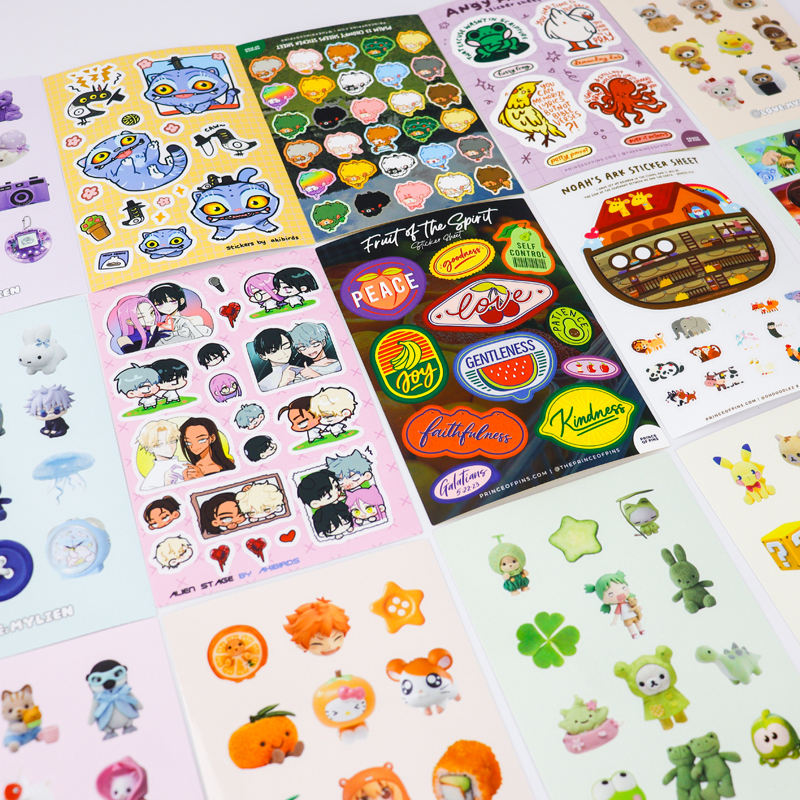 Hojas de pegatinas negras