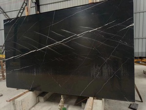 Marmo Nero Naturale Francese Lucidato con Venature Bianche, Nero Marquina Book Match per Rivestimenti Murali - Product Image 3