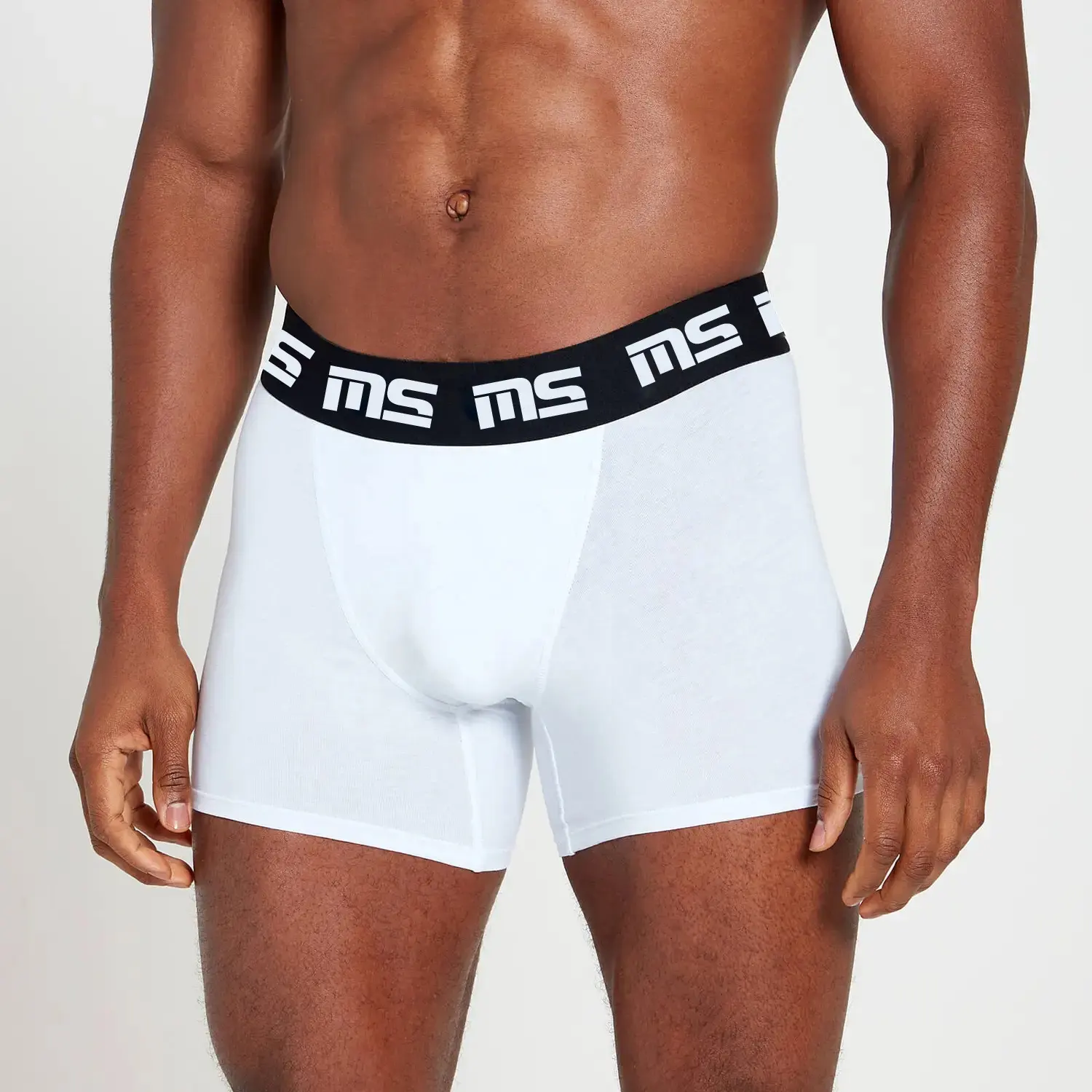 Custom comfortable boxer shorts briefs bamboo fabric white plus size underwear for men