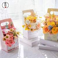Cajas de Embalaje para Ramos de Flores con Asa Impresas Personalizadas, Bolsas de Regalo Florales de Cartón para Floristas, Bodas y Eventos, Venta al Por Mayor
