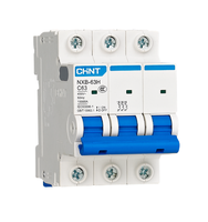 Disjoncteur miniature (MCB) CHINT NXB-63H Courbes de déclenchement B/C/D Capacité de coupure 10kA Tension nominale 240V/400V Cuivre PA66